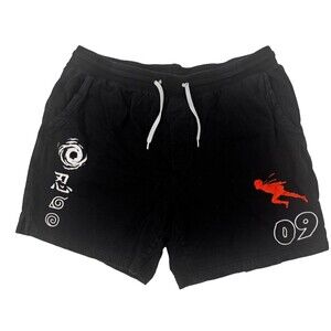 Naruto Shippuden Hot Topic Anime Graphic Shorts Black XL Uzumaki 2007 Collection